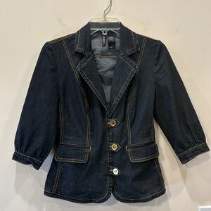 Bisou Bisou Dark Wash Denim Jean Jacket, size S